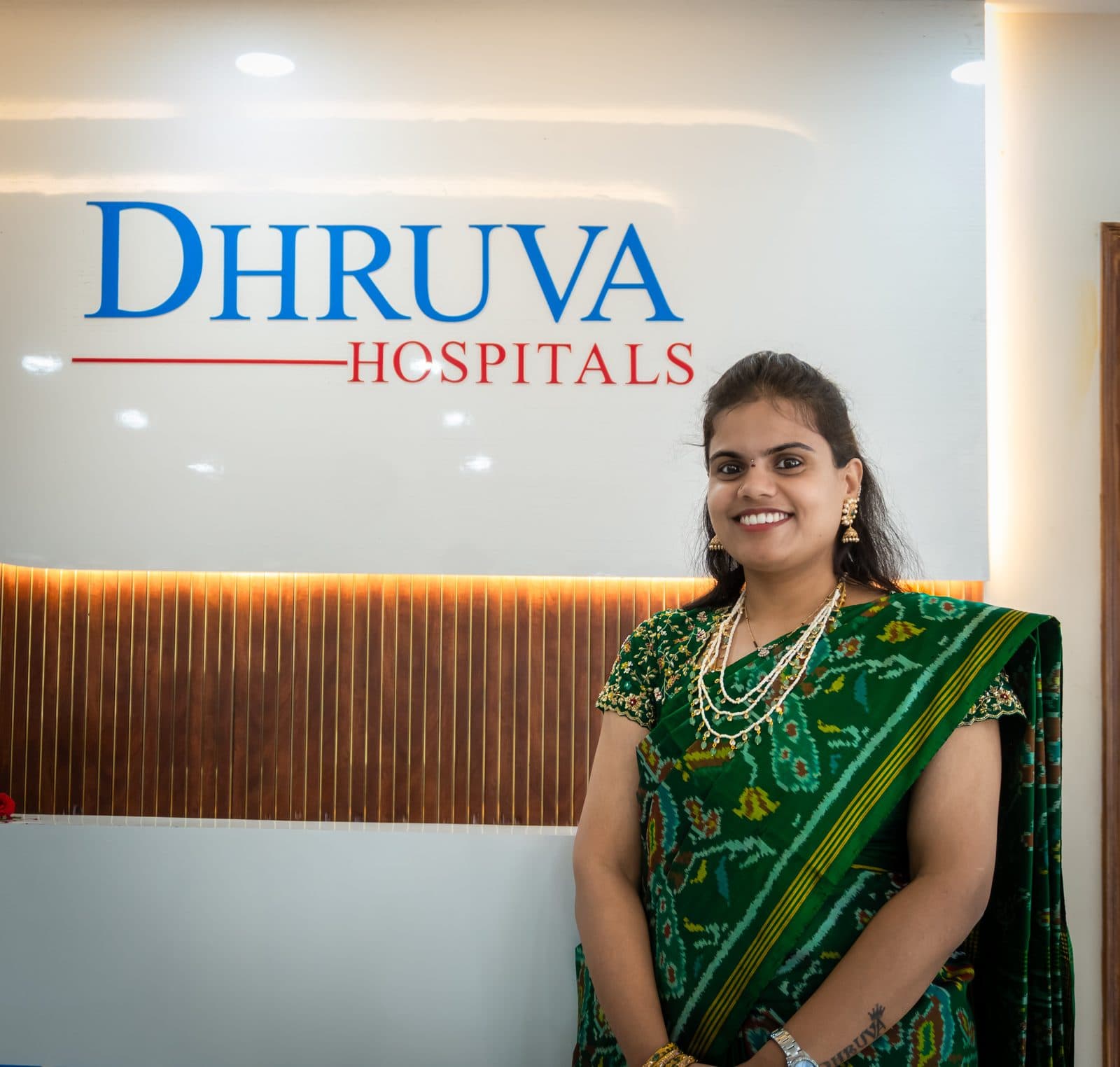 Dr. S Mounika Reddy at the reception of Dhruva Hospitals, Kadapa