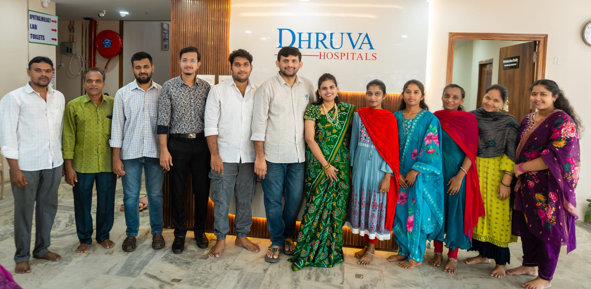 Doctors and staff of Dhruva Hospitals at the hospital reception in Kadapa