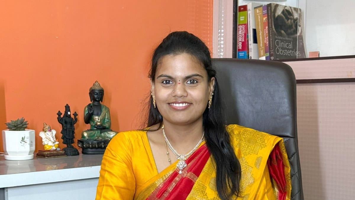 Gynaecologist Dr. S Mounika Reddy at the consultation desk